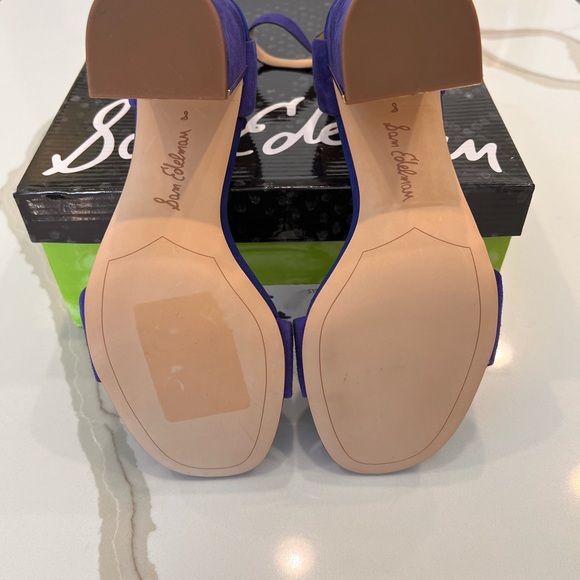 New In Box Sam Edelman Synthia Royal Blue Suede Sandals Size 8 - Picture 8 of 10